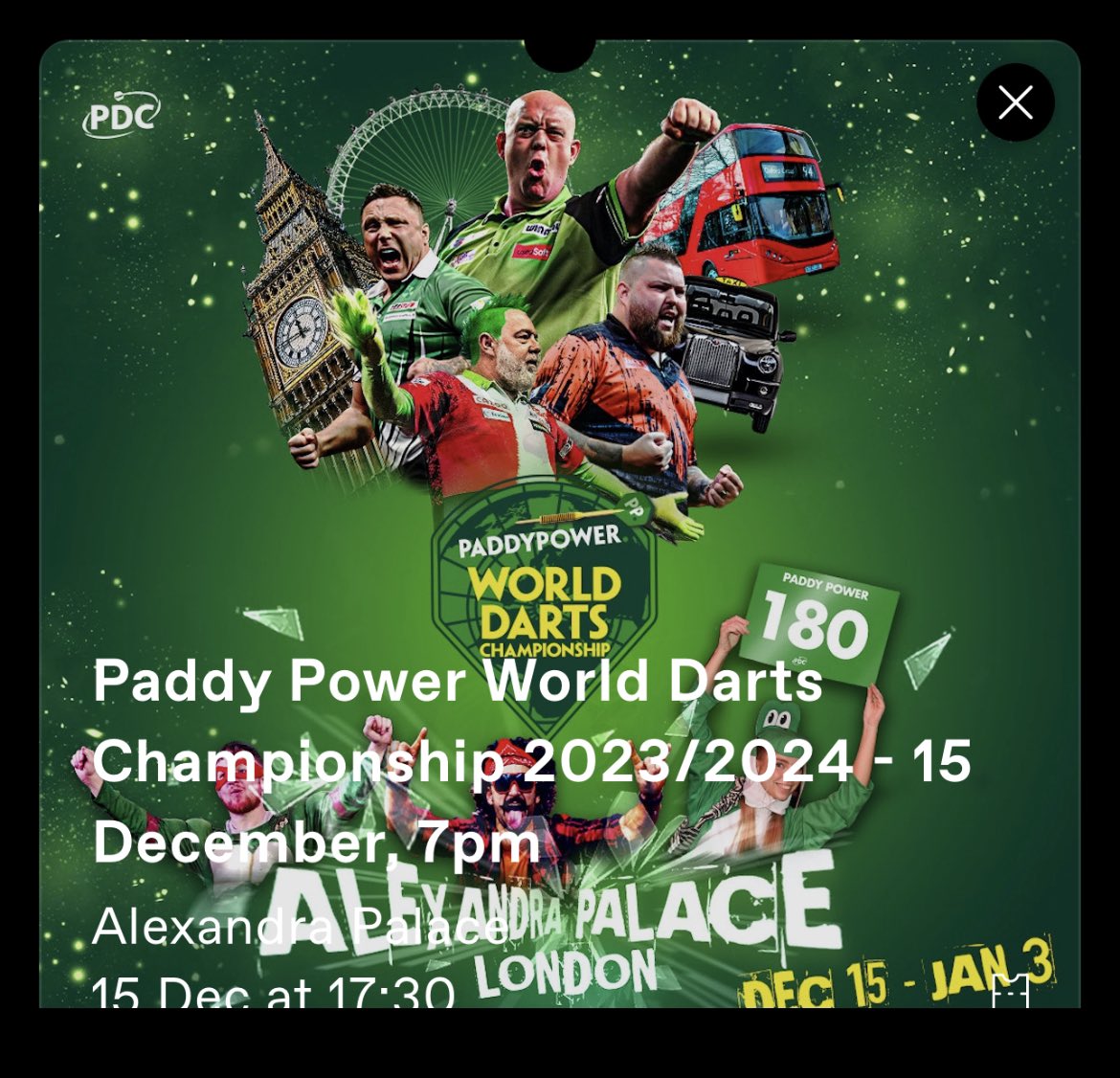 Like if you need tickets for this…

Trying to see something 👀

#Darts #WorldChampionship #DartsWorldChampionship #AlexandraPalace #Tickets