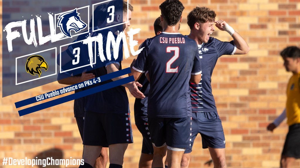 CSU Pueblo ThunderWolves (@gothunderwolves) on Twitter photo 🚨⚽️ PACK WIN!!
No. 16 <a href="/csupmsoccer/">CSU Pueblo - Men‘s Soccer</a> BEATS Cal State LA on PKs 4-3 after playing to a 3-3 draw through 2OT 👏
The Pack advance to the NCAA Final Four for a second time in school history 😤
Ruben Volkert made three saves in PKs for the Pack 💪
#DevelopingChampions #ThePackWay 🚨⚽️ PACK WIN!!
No. 16 <a href="/csupmsoccer/">CSU Pueblo - Men‘s Soccer</a> BEATS Cal State LA on PKs 4-3 after playing to a 3-3 draw through 2OT 👏
The Pack advance to the NCAA Final Four for a second time in school history 😤
Ruben Volkert made three saves in PKs for the Pack 💪
#DevelopingChampions #ThePackWay