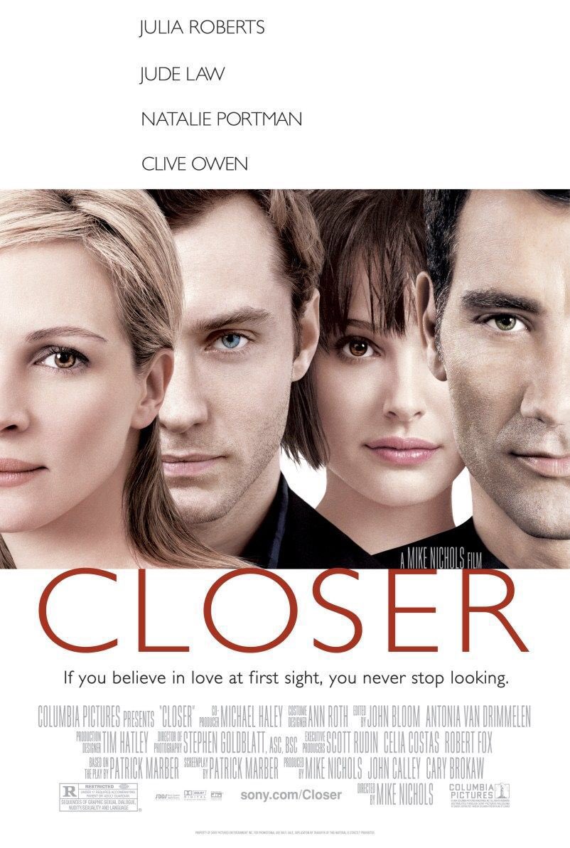 FilmNewsNos's tweet photo. 🎬MOVIE HISTORY: 19 years ago today, December 3, 2004, the movie ‘Closer’ opened in theaters!

#JuliaRoberts #NataliePortman #JudeLaw #CliveOwen #NickHobbs #ColinStinton #MikeNichols https://t.co/32062Qn85h