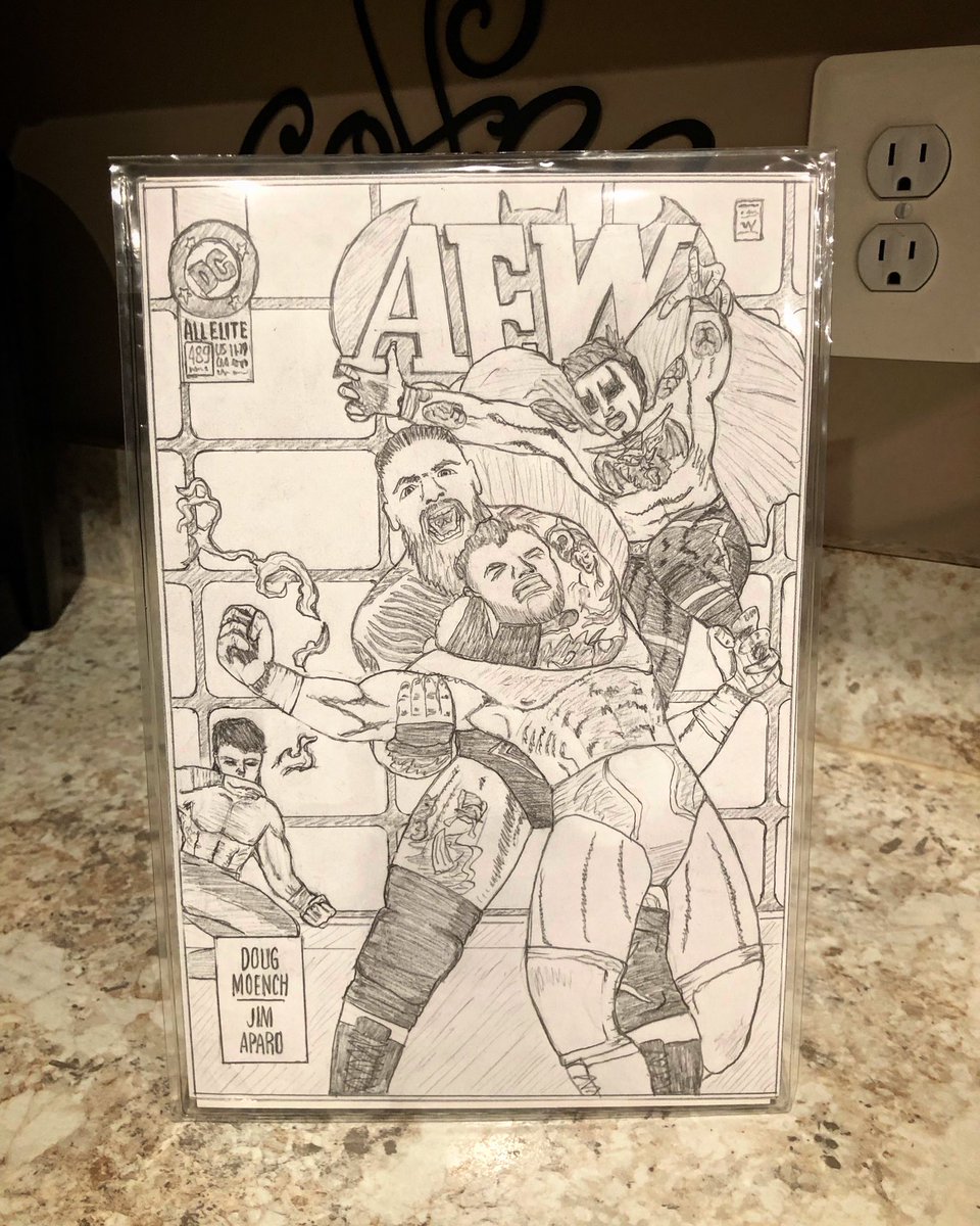JMFleagle07's tweet photo. A little Sunday art day with my fave wrestlers @DanhausenAD @Brodyxking #comic #ComicArt #aew #danhausen #houseofblack #batman #dccomics #batman489 https://t.co/cIhlw7Ambq