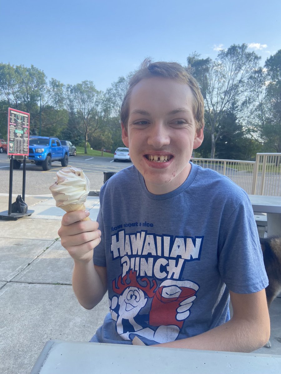 Today is the International Day of Persons with Disabilities. My son Riley - he was born with a rare genetic condition called Trisomy 17p ( only 4 reported cases worldwide), microcephaly, ADHD & sensory issues. He loves sports, dogs and ice cream. Always happy and very funny! ❤️