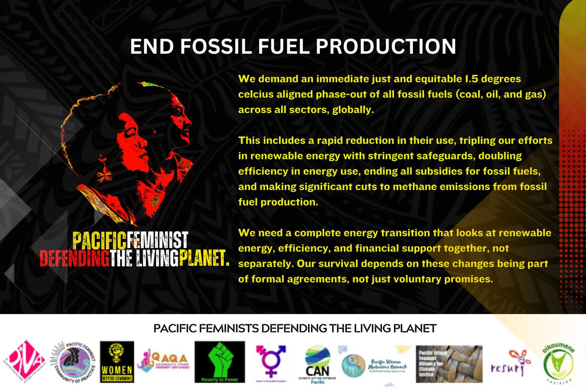 Pacific Feminist Climate Justice

“Protecting ourselves, our Vanua, Wansolwara and Moana, other species and the living Planet by working toward a Fossil Fuel-Free Pacific and a global urgent, just, and equitable phase-out of coal, oil, and gas”.

Read more:tinyurl.com/2s5esbhj