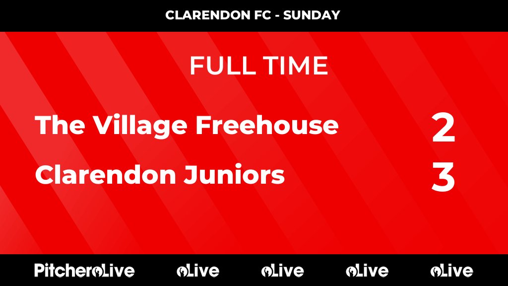 ClarendonMensFC's tweet photo. FULL TIME: The Village Freehouse 2 - 3 Clarendon Juniors
#THECLA #Pitchero
https://t.co/jO46BJXF3H https://t.co/81wkdqRBf4