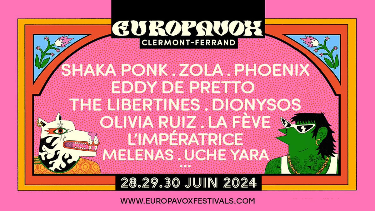 Rolling Stone France (@rollingstonefra) on Twitter photo ⭐ Le festival <a href="/FestivalEVX/">Festival Europavox</a> révèle les premiers noms à l'affiche de son édition 2024 : rollingstone.fr/europavox-2024…
Retrouvez-y notamment <a href="/TWIT4SHKPNK/">SHAKAPONK</a>, <a href="/wearephoenix/">Phoenix</a>, <a href="/DionysosTweets/">Dionysos</a> ou encore The <a href="/libertines/">Libertines</a> ! Les places seront disponibles dès demain.
#europavox #festival2024 ⭐ Le festival <a href="/FestivalEVX/">Festival Europavox</a> révèle les premiers noms à l'affiche de son édition 2024 : rollingstone.fr/europavox-2024…
Retrouvez-y notamment <a href="/TWIT4SHKPNK/">SHAKAPONK</a>, <a href="/wearephoenix/">Phoenix</a>, <a href="/DionysosTweets/">Dionysos</a> ou encore The <a href="/libertines/">Libertines</a> ! Les places seront disponibles dès demain.
#europavox #festival2024