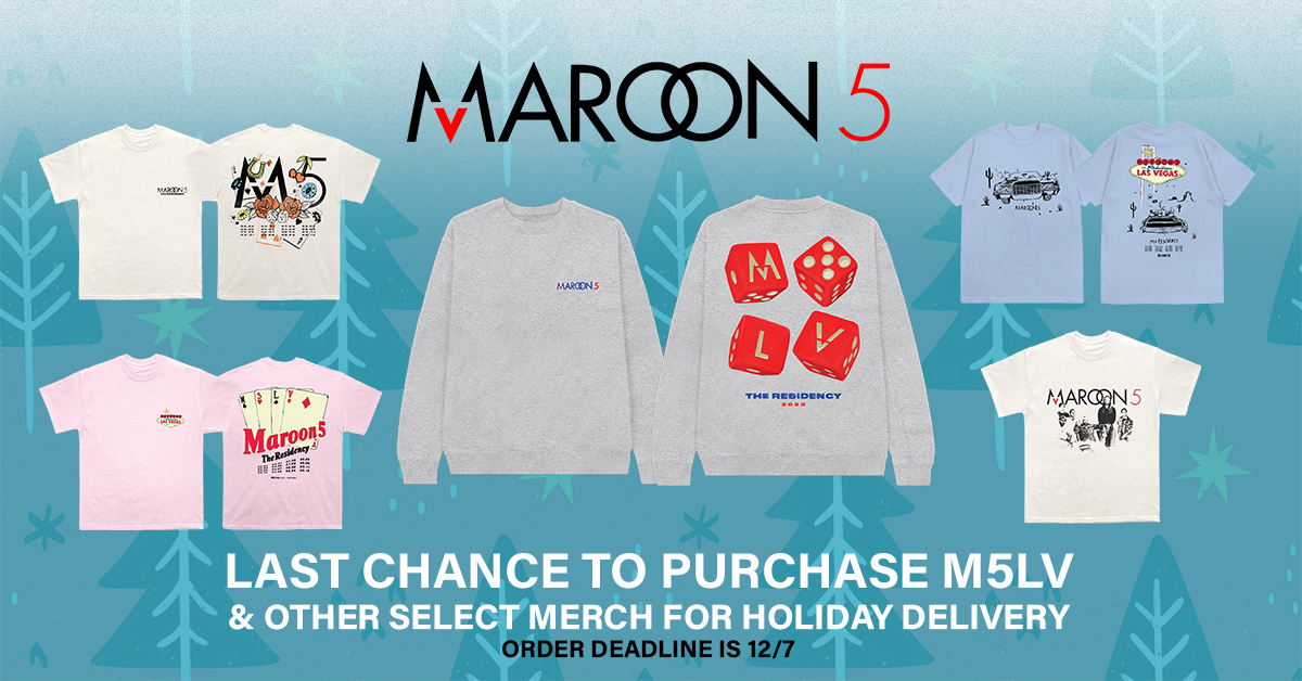 Order by December 7 for guaranteed holiday delivery. 🎁👀 maroon5.store/collections/ap…