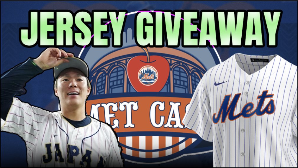 MetCastPod's tweet image. 🚨🚨YAMAMOTO GIVEAWAY🚨🚨

- The Minute The Mets Sign Yoshinobu Yamamoto We Will Give Away His Mets Jersey! 🔥

To Enter: 
💙 Follow Us
🧡 Retweet 

*Bonus Entry*
🧡 Every Mets Fan Tagged = Entry (Max 5)
#METS #LGM #WinterMeetings