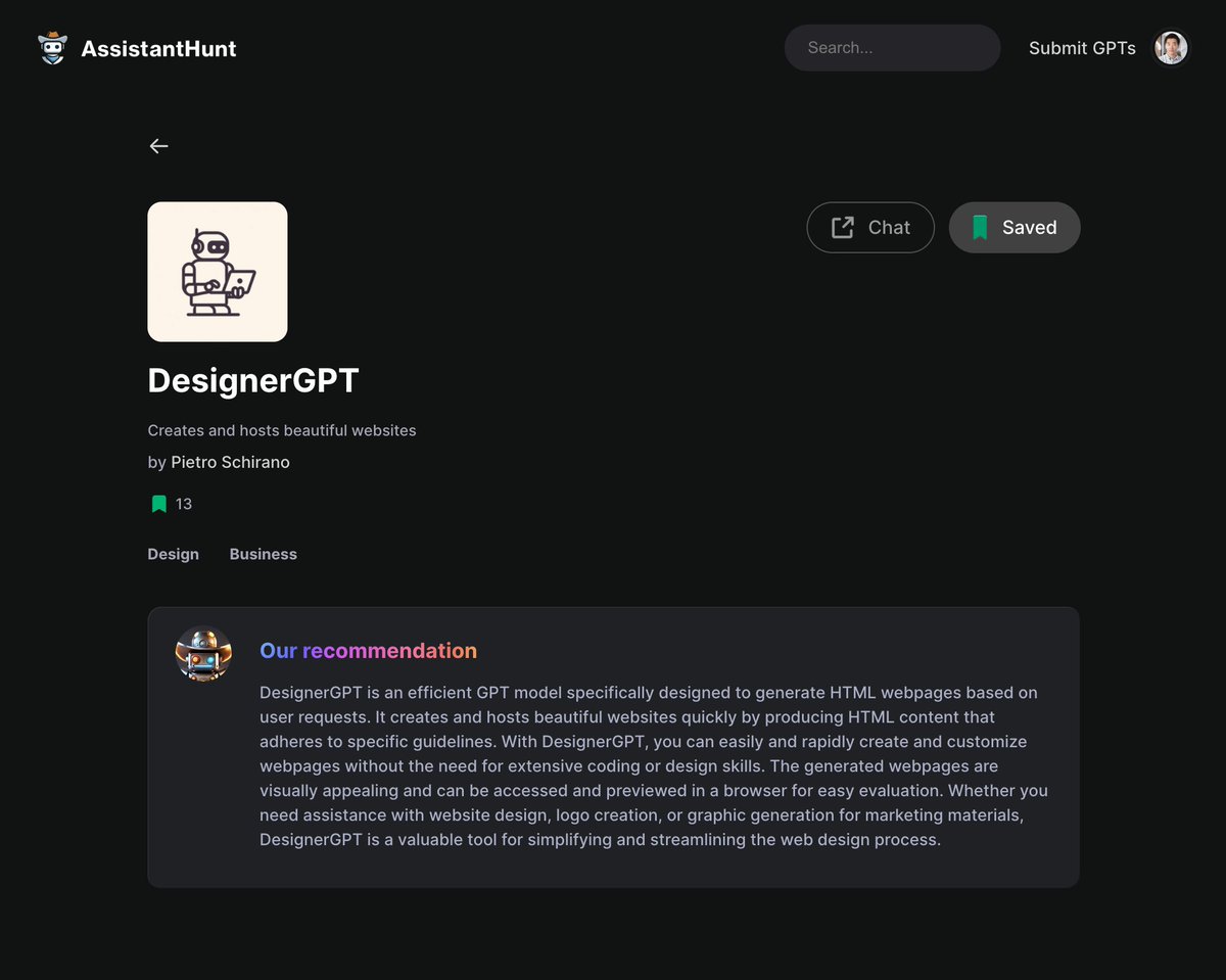 coolnalu's tweet photo. Sunday progress updates:

Added quick blurbs about GPTs - available only when a GPT meets certain quality standard. https://t.co/RMkCQbAD4y