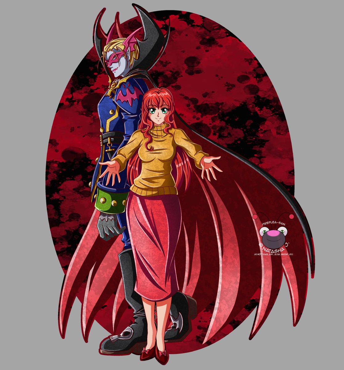 fireflea_san's tweet image. Commission for BeckyL97 on DeviantArt of their Tamer oc, Grace with her partner, Myotismon! This was so much fun to do!

#digimon #myotismon #digimonfanart