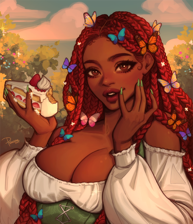 she can eat the cake slice however way she wants.