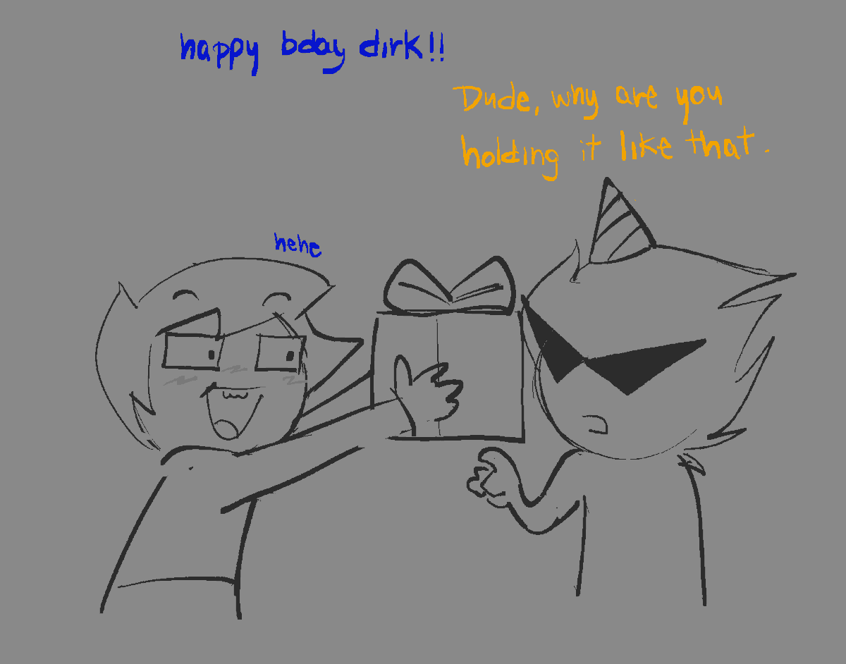 ultdirkfan's tweet photo. second strider birthday post of the day cuz i love them #homestuck #dirkjohn https://t.co/AekZu9MkcF