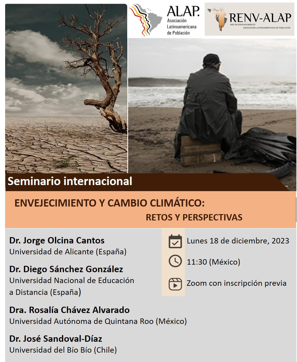 ¡Evento virtual!📢

La REnvALAP les invita al “Seminario Internacional sobre Envejecimiento y cambio climático: retos y perspectivas”.

🗓Fecha: Lunes 18 de diciembre, 2023. 
⏰Hora: 11:30 a.m. (México).

Inscripción ⬇⬇
forms.gle/PkKfFYrePmAyDf…