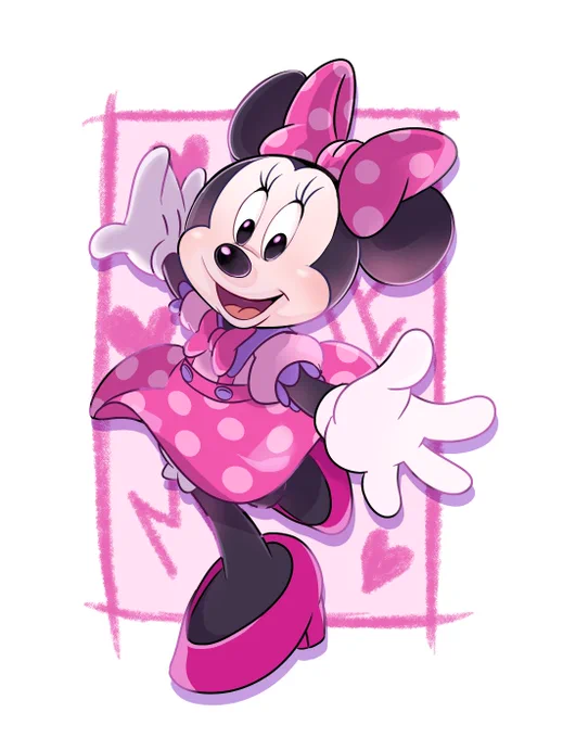 #今日の参考ポーズミニーちゃんでやってみました 