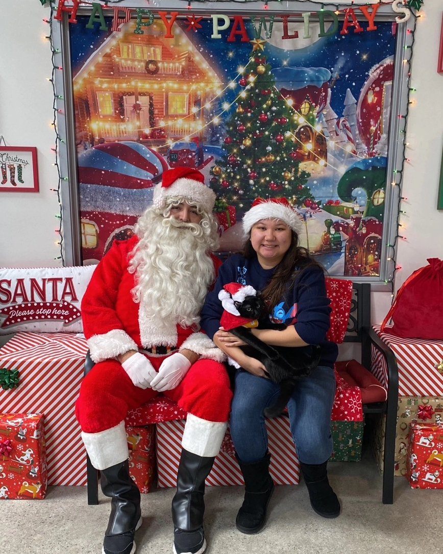BurntKitNugget's tweet photo. I saw Santa Claws today at @centinelafeed! I told him how I was a good boy all year and he gave me a new toy, goodie bag, and some yummy goat milk!

#cat #meow #Santa #kitten #holiday #Christmas #pet https://t.co/C4y25Vvnon
