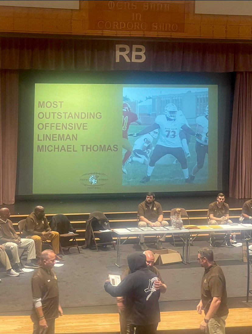 ItzBiggMike's tweet photo. Glad to receive Best Offensive Lineman award as well as my First Team all Conference plaque!! Also I’m glad to share that I will be a team captain for the 2024-2025 season!!! @RogerBaconFB @TebbeNolan @CoachKing13 @LandenMurphy22 @edoll55 @tsfootball 
#FaithFamilyFootball https://t.co/dkZJRKnpio