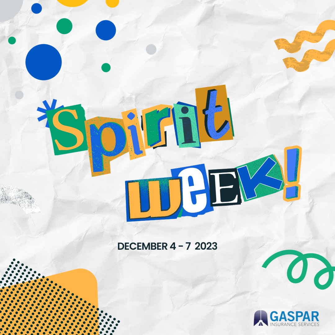 GasparInsurance's tweet image. Embrace the vibes, ignite the spirit! It's Spirit Week at Gaspar Insurance, and we're taking the energy to new heights. From ugly sweaters to crazy hair, let's light up the week together! #SpiritWeek #Vibes #GasparInsurance