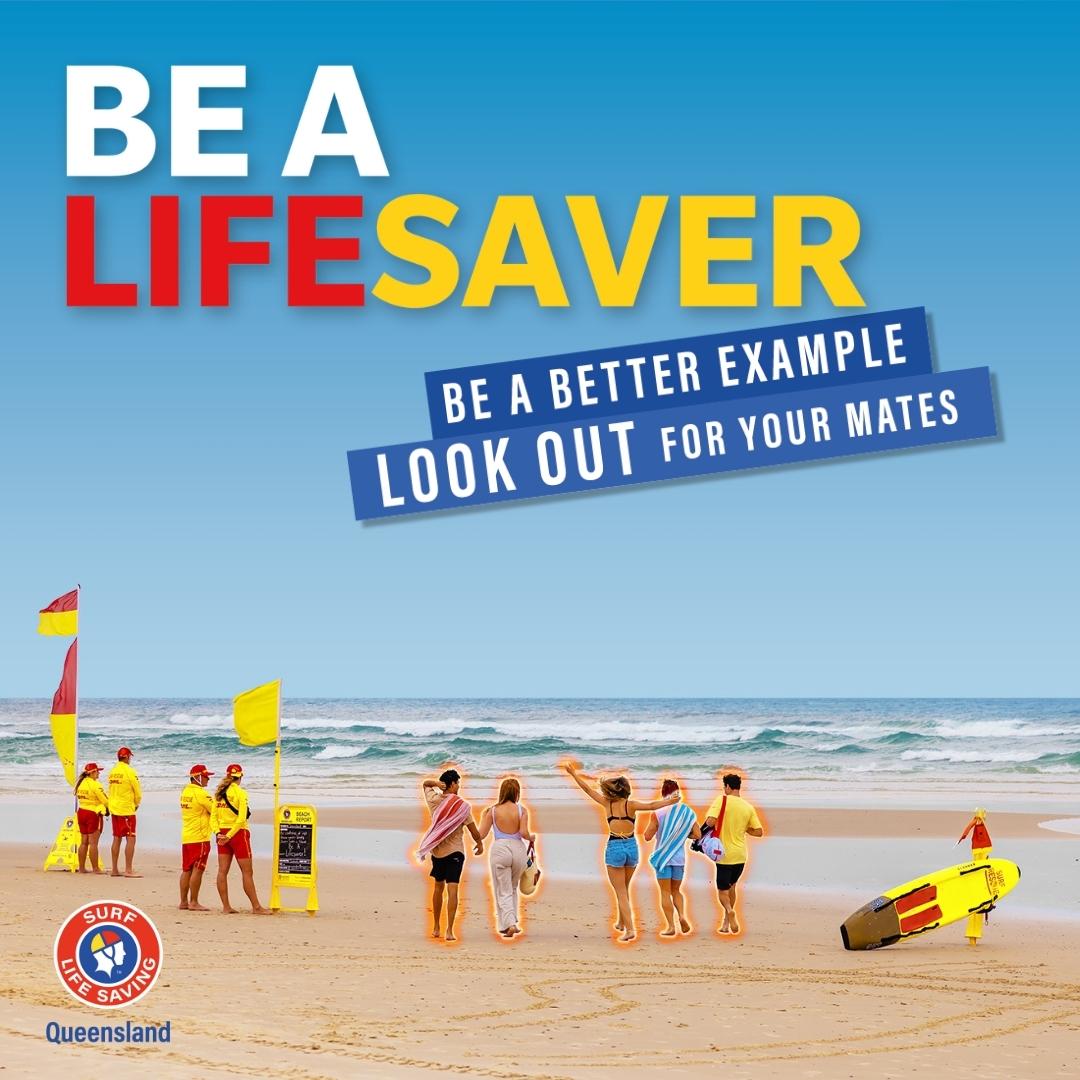Our summer campaign has kicked off + what a hot weekend! Did you know that, almost 30% of all Queensland beach drownings are located within 200m of the red and yellow flags? ONLY 200 metres. Time for you to walk the extra few metres and be a lifesaver.