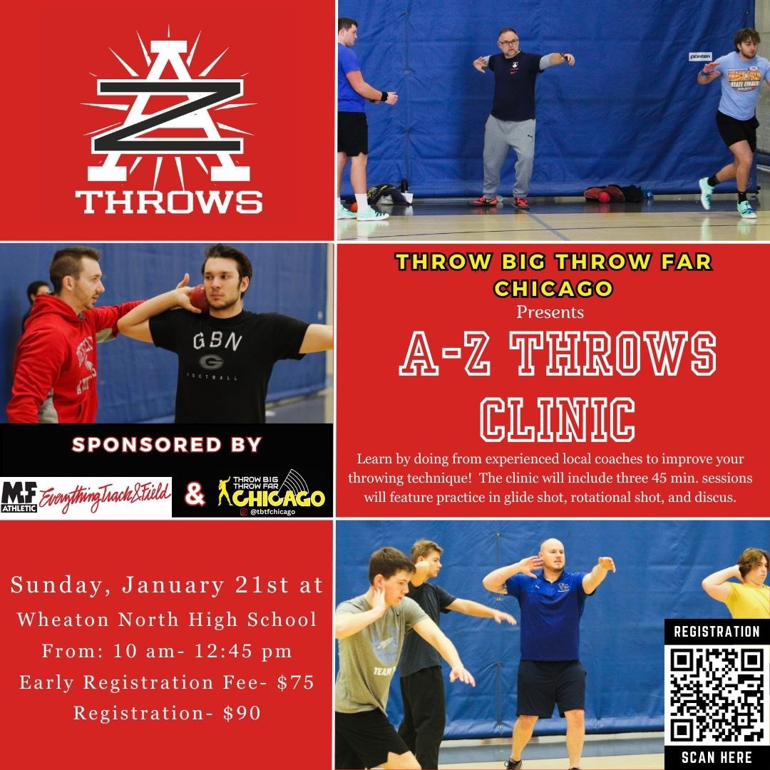 CoachBellini's tweet photo. Breaking news! @TBTFChicago Presents the A-Z Throws Clinic registration is now open! This is a great opportunity for athletes to work on technique and coaches to come learn new drills. Now is the time to prepare for the upcoming season. #ThrowBombs https://t.co/c6ERx3f1ET