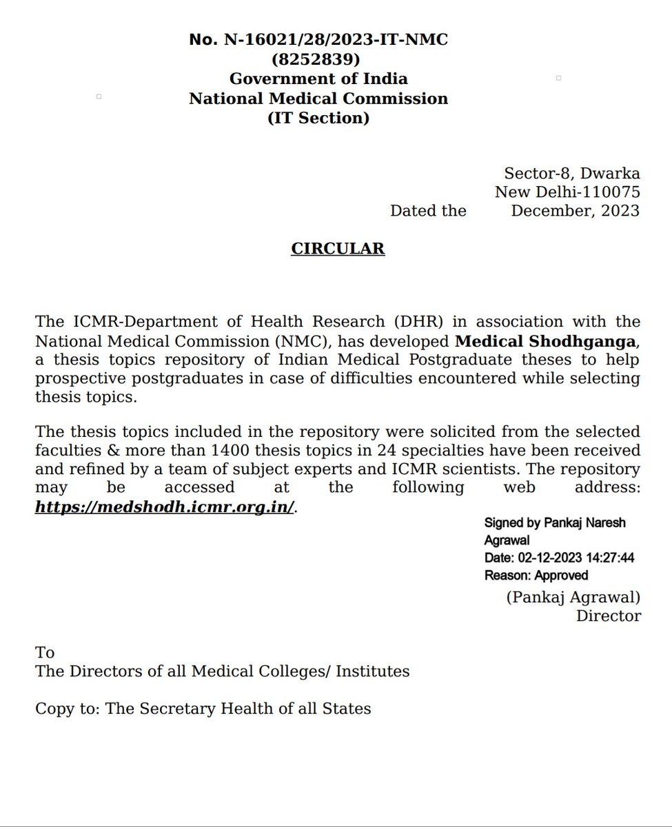NMC_IMA_IND's tweet photo. 04/12/2023- Link to access 'Medical Shodhganga': a thesis topics repository of Indian Medical Postgraduate theses
#NMC #NEET #MBBS #NEETPG #FMGE #AACCC #NTA #NEETSS https://t.co/XMR19Gl1tR