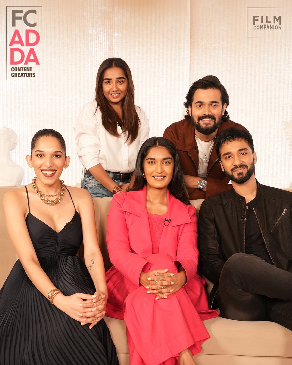 All your favourite creators in one place. Tonight at 8pm. Exclusively on the Film Companion YouTube channel. Stay tuned!

Location Courtesy: Thea, Bandra West, Mumbai

<a href="/Bhuvan_Bam/">Bhuvan Bam</a> <a href="/iamMostlySane/">Prajakta Koli</a> <a href="/The_RaghavJuyal/">Raghav Juyal</a> <a href="/JustNiharikaNm/">Niharika Nm</a> #TrinetraHaldarGummaraju <a href="/MissusDesai/">Sneha Menon Desai</a>