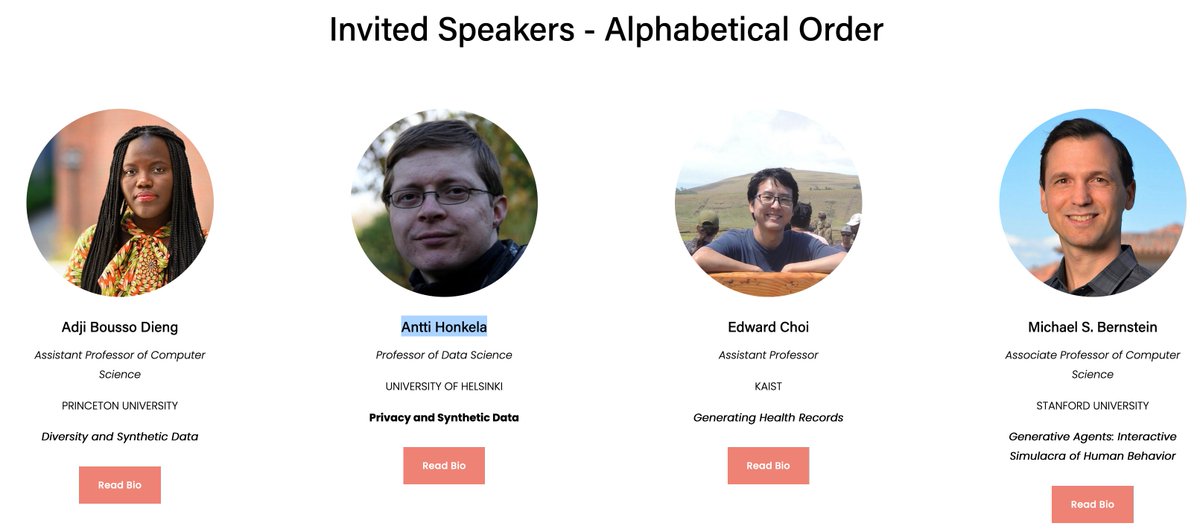 Join us for the Synthetic Data with Generative AI Workshop at NeurIPS 2023! Learn how to harness the power of synthetic data for trustworthy ML. We have an exciting program with our amazing speakers. Check out our program for details: syntheticdata4ml.vanderschaar-lab.com