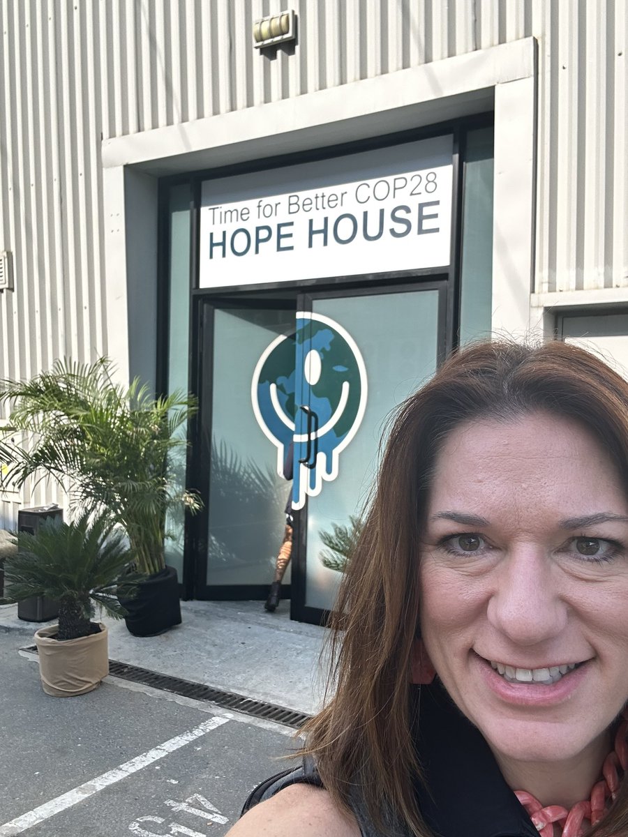 s_hickok's tweet photo. Kicking off my #COP28  at the #HopeHouseCOP28 listening to Pim Valdre of @wef talk about how the youth can help drive climate change.  But an interesting question was posed - why are we still having two COPs - one on nature still separate from the rest of the dialog? @YGLvoices https://t.co/3jX4yPWQjX