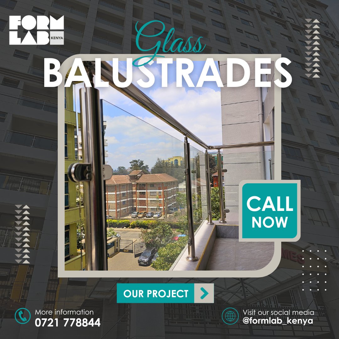 formlab_kenya's tweet photo. "Guardians of Beauty: Glass Balustrades That Stand Out"

We provide our esteemed clients with an excellent quality of glass products.
✅ Durable and Stylish
✅ Functionality meets Aesthetics
✅ Obscure, tinted &amp; energy energy-efficient options

Reach us@ 0721778844 ☎ https://t.co/bBdv4MQy3v