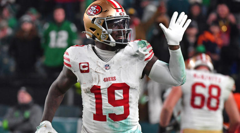 nflrums's tweet photo. 49ers Deebo Samuel BALLED out today:

- 4 Receptions 
- 116 Yards
- 2 TD
- 22 Yards Rushing 
- 1 TD
- 138 Total Yards, 3 TD https://t.co/9DTNKRrVXK
