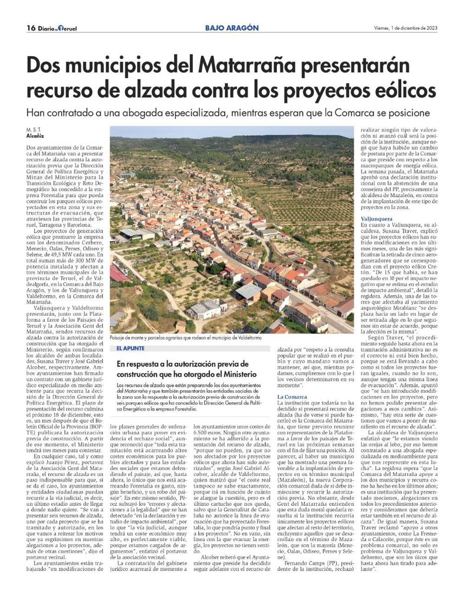 paisajes_teruel's tweet photo. El Matarranya se resiste frente al desastre eólico y autopista electrica que planean MITECO, DGA y Forestalia. Después de la vía administrativa llega la judicial como ya avisamos, nos cueste lo que nos cueste
#TeruelNoSeVendeSeDefiende
#paisajesdeteruel
#SinBiodiversidadNoHayVida https://t.co/ENivNzxvLL