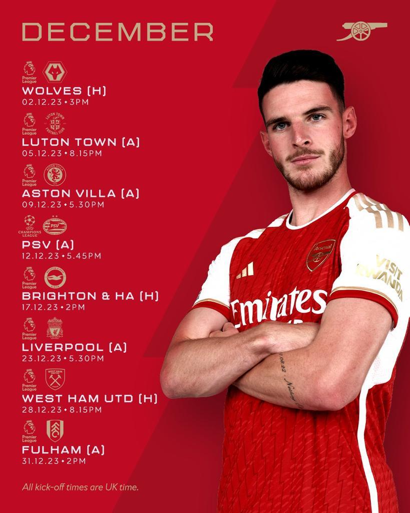 ArsenalNigeria_'s tweet photo. โ
1 Down
โ๏ธ7 to go
#DecemberFixtures https://t.co/XXs3pfbPON