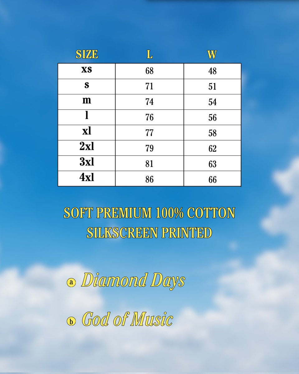 interest check 💭

SVT Seventeenth Heaven
fanmade collectiom
by NIJI

･ Diamond Days shirt
･ God of Music shirt
･ Soft premium 100% cotton
･ Silkscreen print

price range: Php 350-400