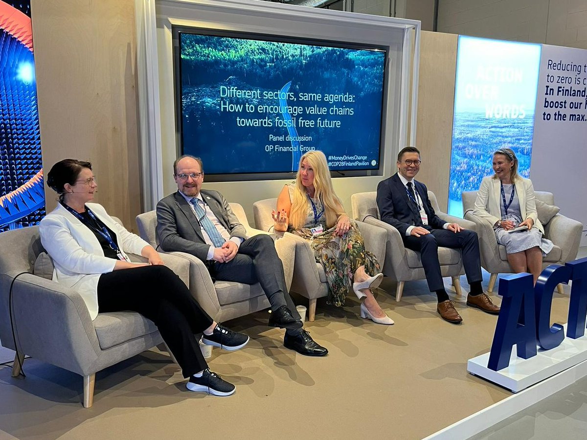 How can different sectors and operators work together towards cleaner future? What is the connecting factor with OP Financial Group, @NesteGlobal, @ValioFi and WWF? The question was asked by our ESG and Sustainability Director @AnninaTanhuanp1 this morning in an interesting…