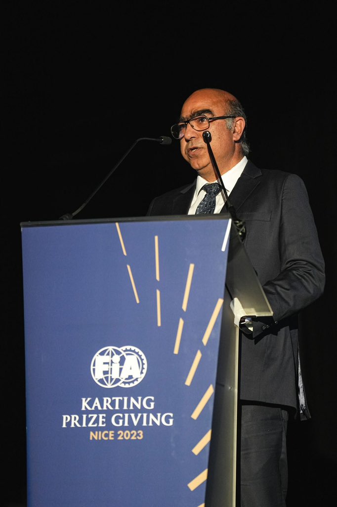 fmsci's tweet image. #FMSCI and #CIK President Mr. Akbar Ebrahim at 2023 #FIA Karting Prize Giving ceremony in Nice.