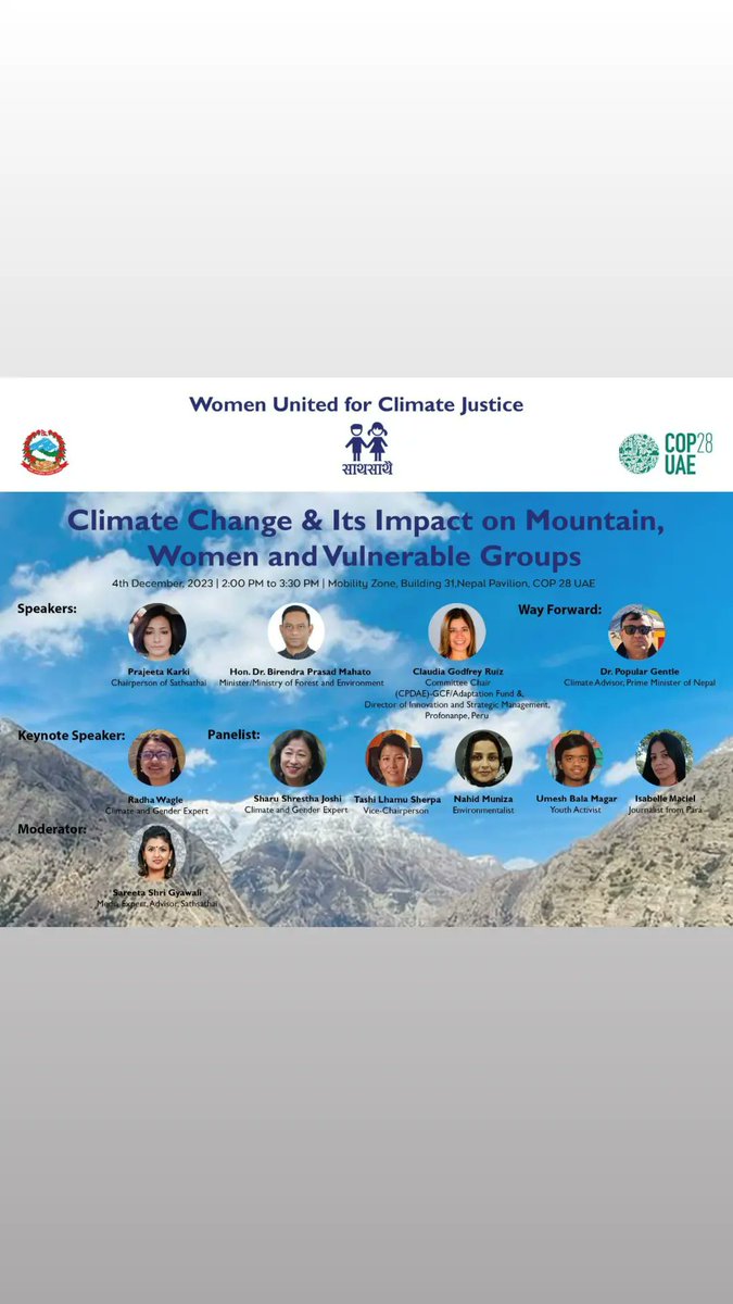 UmeshBalal's tweet photo. Speaking Here in #cop28 Representing Youth from Nepal for the voice of Indigenous and Disability Community.
#cop28uae 
#climatejustice 
@ngamindra1 @Mary_C_Keogh @CripLifeTM @PascalBijleveld @dipak_gyawali https://t.co/D7jompKJV9