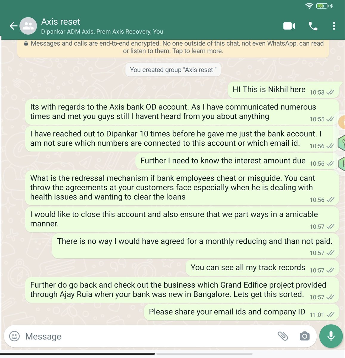 nkht's tweet photo. @AxisBankSupport No revert. Just delays Dipankar from Axis 9964101821 and now a recovery agent :-) Prem 8880041234 https://t.co/TbplAXJkFu