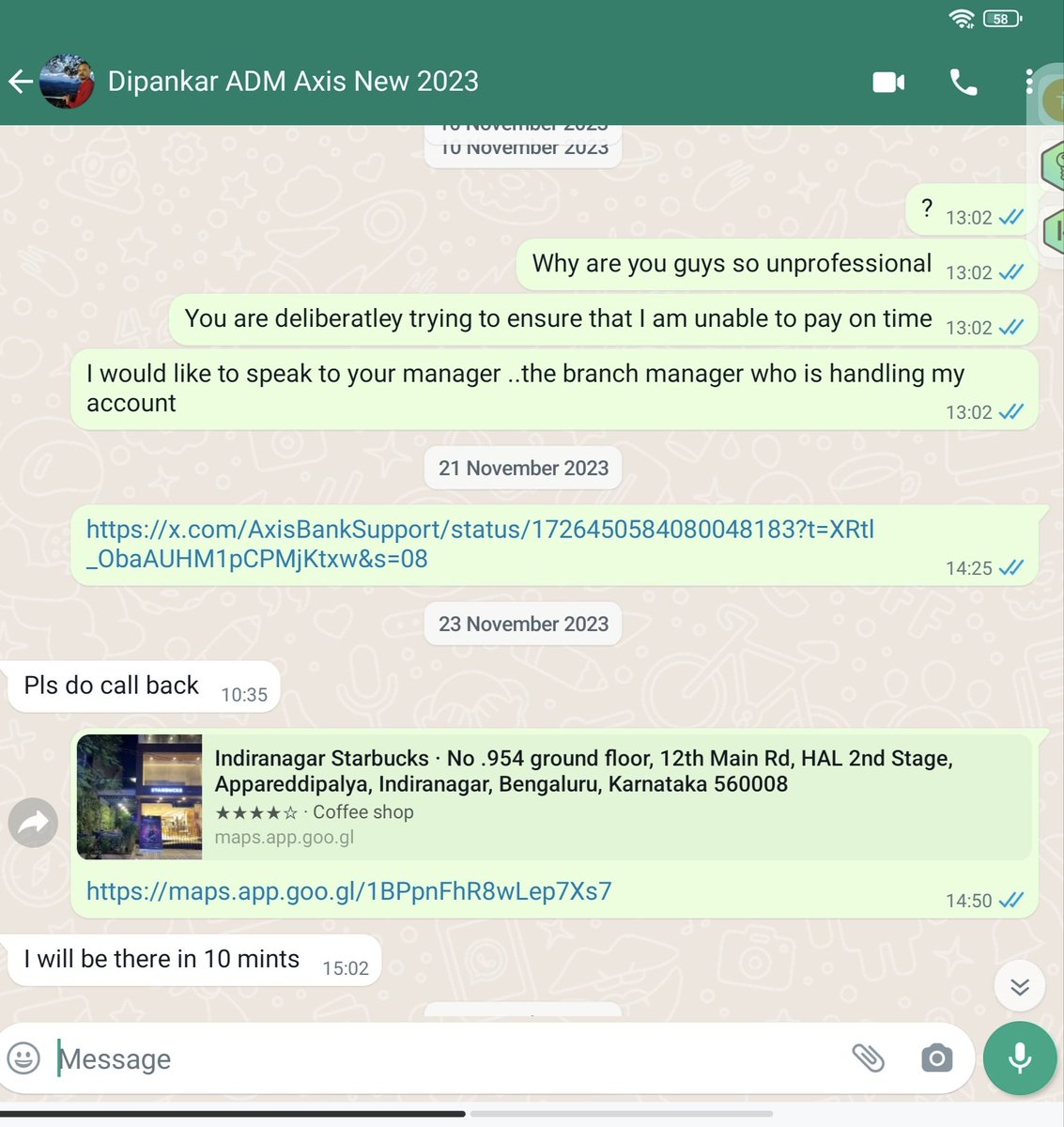 nkht's tweet photo. @AxisBankSupport No revert. Just delays Dipankar from Axis 9964101821 and now a recovery agent :-) Prem 8880041234 https://t.co/TbplAXJkFu