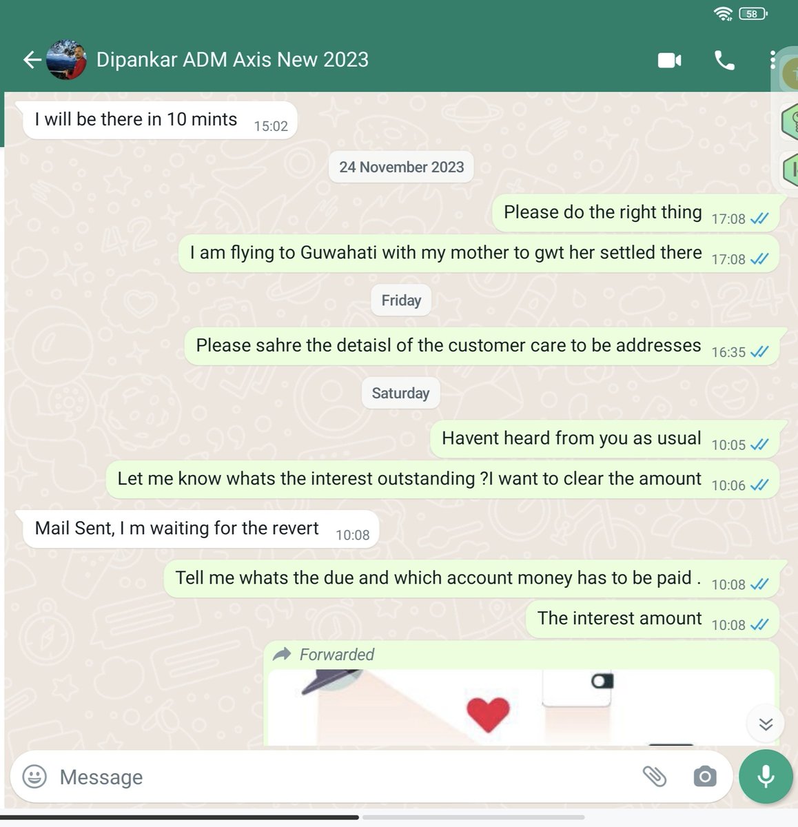 nkht's tweet photo. @AxisBankSupport No revert. Just delays Dipankar from Axis 9964101821 and now a recovery agent :-) Prem 8880041234 https://t.co/TbplAXJkFu