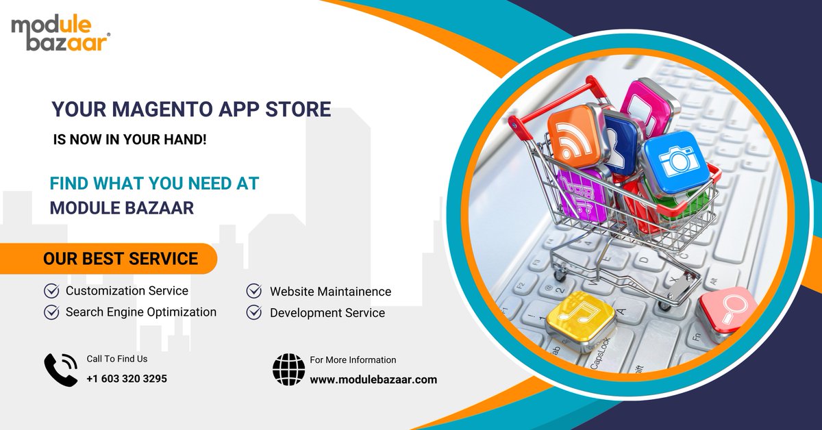 ModuleBazaar's tweet image. Access your personalized Magento App Store and explore a vast array of solutions tailored to your business needs. Elevate your Magento experience today!

#MagentoAppStore #ModuleBazaar #ElevateYourStore #MagentoModules #AppSolutions #ModuleMarketplace #EnhanceYourStore