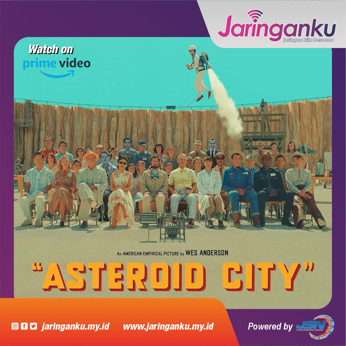 JaringankuMyId's tweet photo. Tonton Asteroid City
hanya di Prime Video
Nikmati keseruannya menonton semua tayangan Terbaik dengan akses internet yang Terbaik hanya dari @jsn.jaringanku
#jsn #jaringanku #isp #internetfiber #hbo #netflix #disneyhotstar #primevideo #streaming #nontontv #asteroidcity https://t.co/CDwFq1KB7x