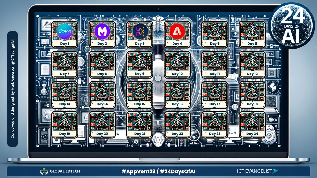 Welcome to Day Four of… “The 24 Days of AI” Behind door number four is…Firefly from Adobe global-edtech.com/day-04-appvent… #EdTech #AIinEDU #AIinEducation #EduTwitter #Appvent23 #AdobeFirefly