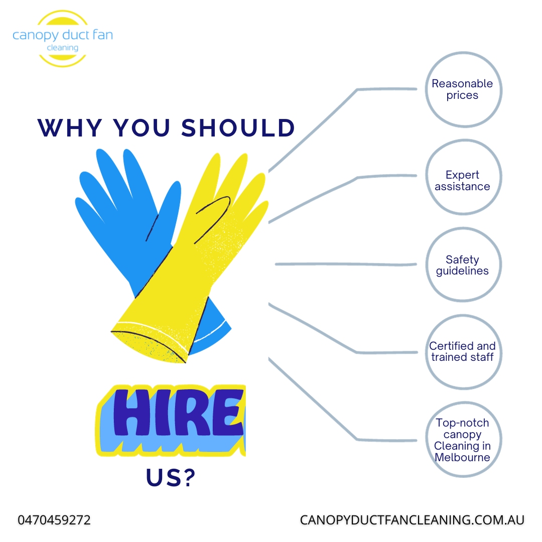 cdfMelbourne's tweet image. Why to hire us:
Reasonable prices
Expert assistance
Safety guidelines
Certified and trained staff
Top-notch canopy Cleaning in Melbourne

Tel : 0470459272
Address : Canopy Duct Fan Cleaning,
32A Clifford Street, Huntingdale
Vic 3166

#canopycleaning #canopycleaners