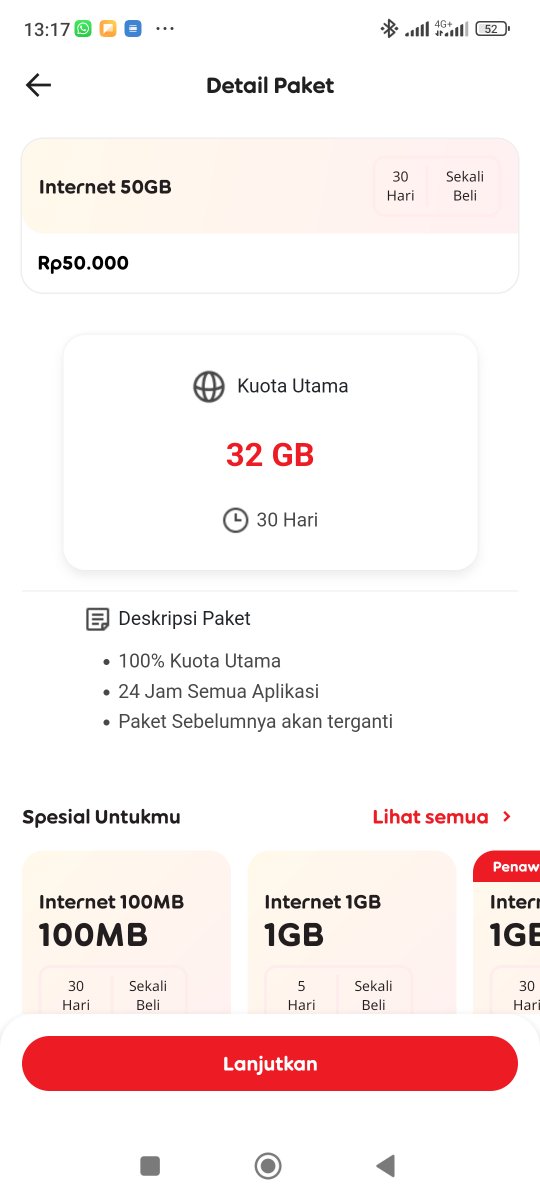 NovantoAP's tweet photo. Hi @IndosatCare , mau tny dong. Ini hot promo 50 GB senilai 50k TPI ini kok 32GB. Ini gimmick kah ? https://t.co/1MmYpH1rRi