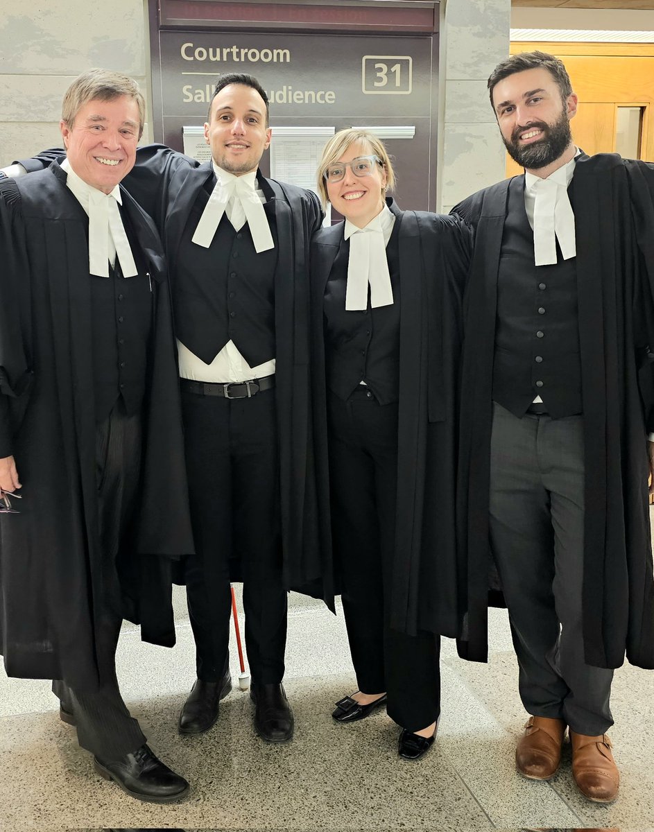In court last week for two days of closing submissions in Metro Taxi v. Ottawa. After a two-month trial earlier this year, we finally took a photo of the <a href="/conwayllpsrl/">Conway Baxter Wilson LLP/s.r.l.</a> team: @msandilands, <a href="/barqawi_abdalla/">Abdalla Barqawi</a> and Joseph Rucci. It's out of our hands. Now we wait...