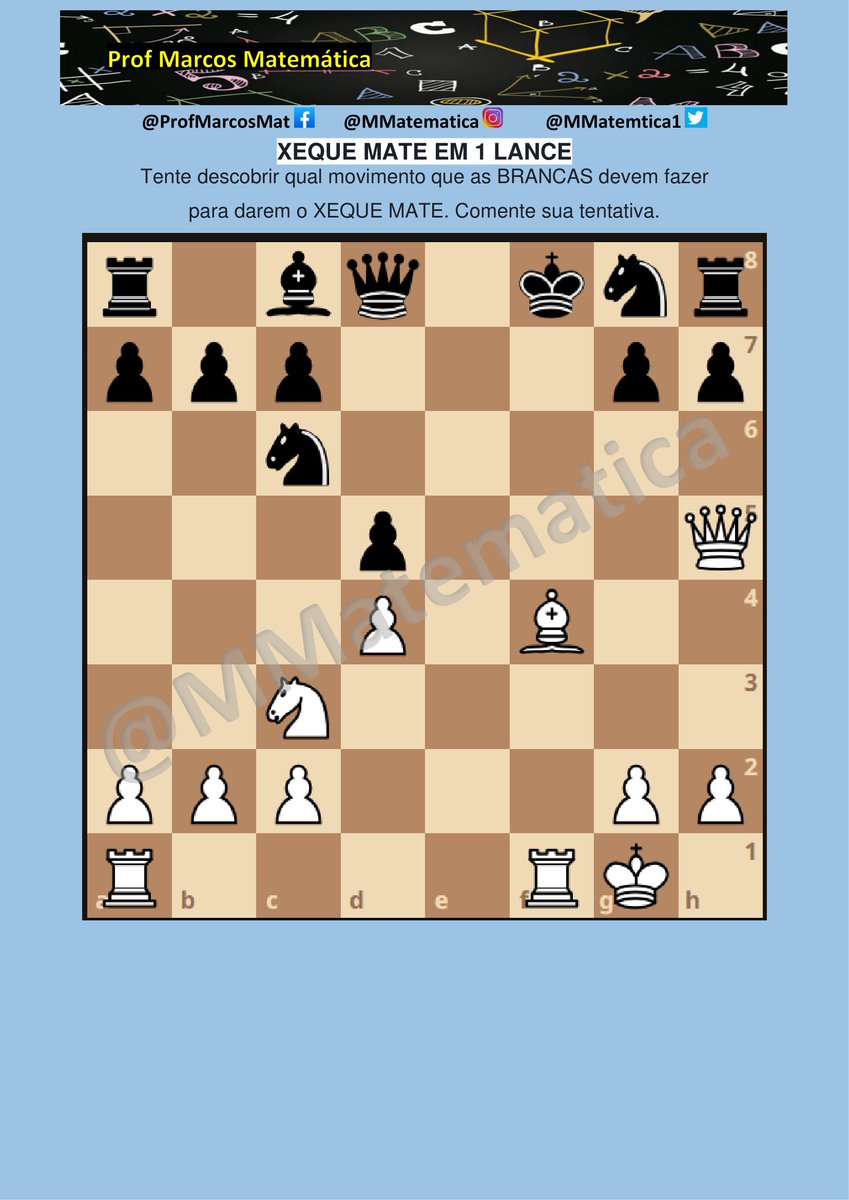 triaslabCS_rep's tweet photo. DESAFIO POLGAR - 217
Faça sua jogada e MARQUE UM AMIGO. Vamos fazer mais pessoas se divertirem.
Desafie seu cérebro e melhore suas habilidades no XADREZ.
#XadrezPedagógico #chess #xadrez #scacchi #échecs #sjakk #sakk #棋 #Schach #체스 #ajedrez #チェス #jogoxadrez #xequemate https://t.co/2Ekxl2rhaj