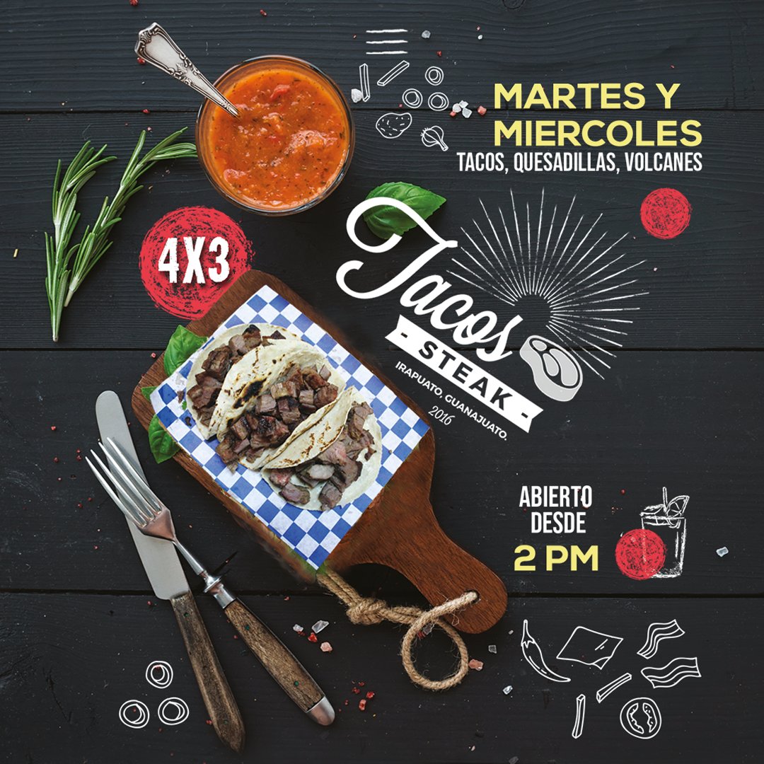 viderelab's tweet photo. Diseño: Logotipo Branding
Empresa: Tacos Steak 🥩
↳ https://t.co/ywRvXtUuIe

🌮✨ Desde el branding hasta el menú hemos creado con autenticidad un diseño clásico que refleja la experiencia de comer tacos. 

📱 462 632 9503     
📩viderelab@gmail.com https://t.co/LYqBSXYN8h