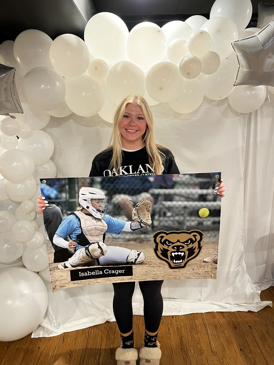 Huge congratulations to our 6th official signee as <a href="/bella_crager/">Isabella Crager || 2024 || committed</a> has signed her NLI to continue her career with <a href="/OaklandSoftball/">Oakland Softball</a>! The patience she had with her recruiting process paid off as she found her dream school! Congrats kid, you’ll do great things!