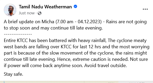 Tamil Nadu Weatherman tweet media