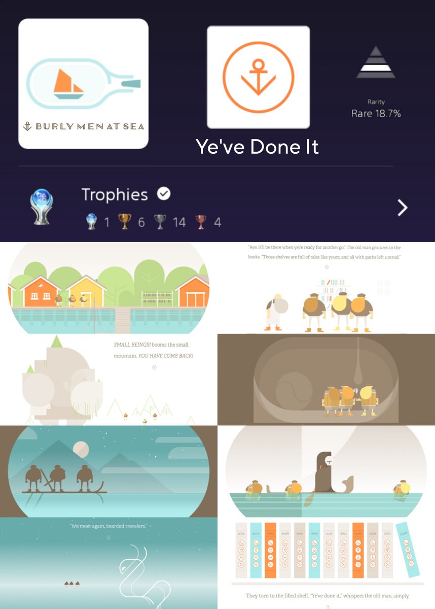 ArcanaLegacy's tweet photo. 🏆Platinum Trophy 103: Burly Men At Sea
A point & click/choose your own adventure based off Scandinavian folklore about 3 brothers seeking adventure. From rock giant to wizard to racing a reaper who wants a promotion, this was a delightfully humorous journey.
#PlaystationTrophy https://t.co/xhLtvjydmx