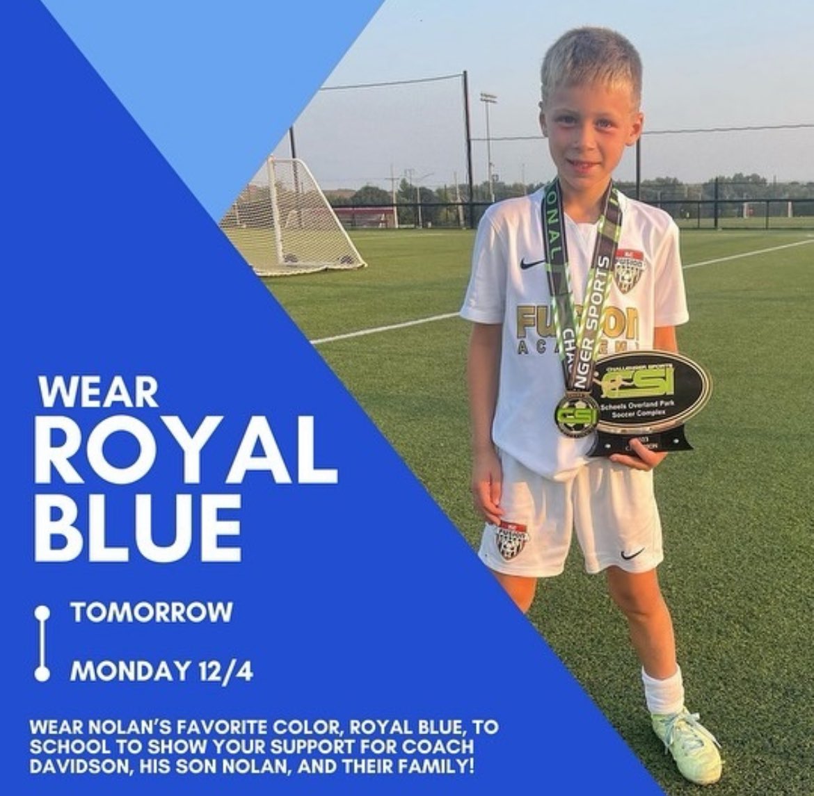 PMAllen22's tweet photo. Please continue to keep Nolan and the Davidson family in your thoughts and prayers, if you are one who prays. 

Tomorrow, wear Nolan’s favorite color royal blue to show your support. Snap a picture and post with the hashtag, #NolanStrong 

https://t.co/cGudgR3ZBG https://t.co/ZMxKSSjSq7