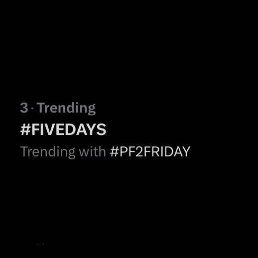 ReinaZolanski's tweet image. FIVE DAYS is now TRENDING on Twitter!

— REPLY “ #FIVEDAYS ” or be unfollowed