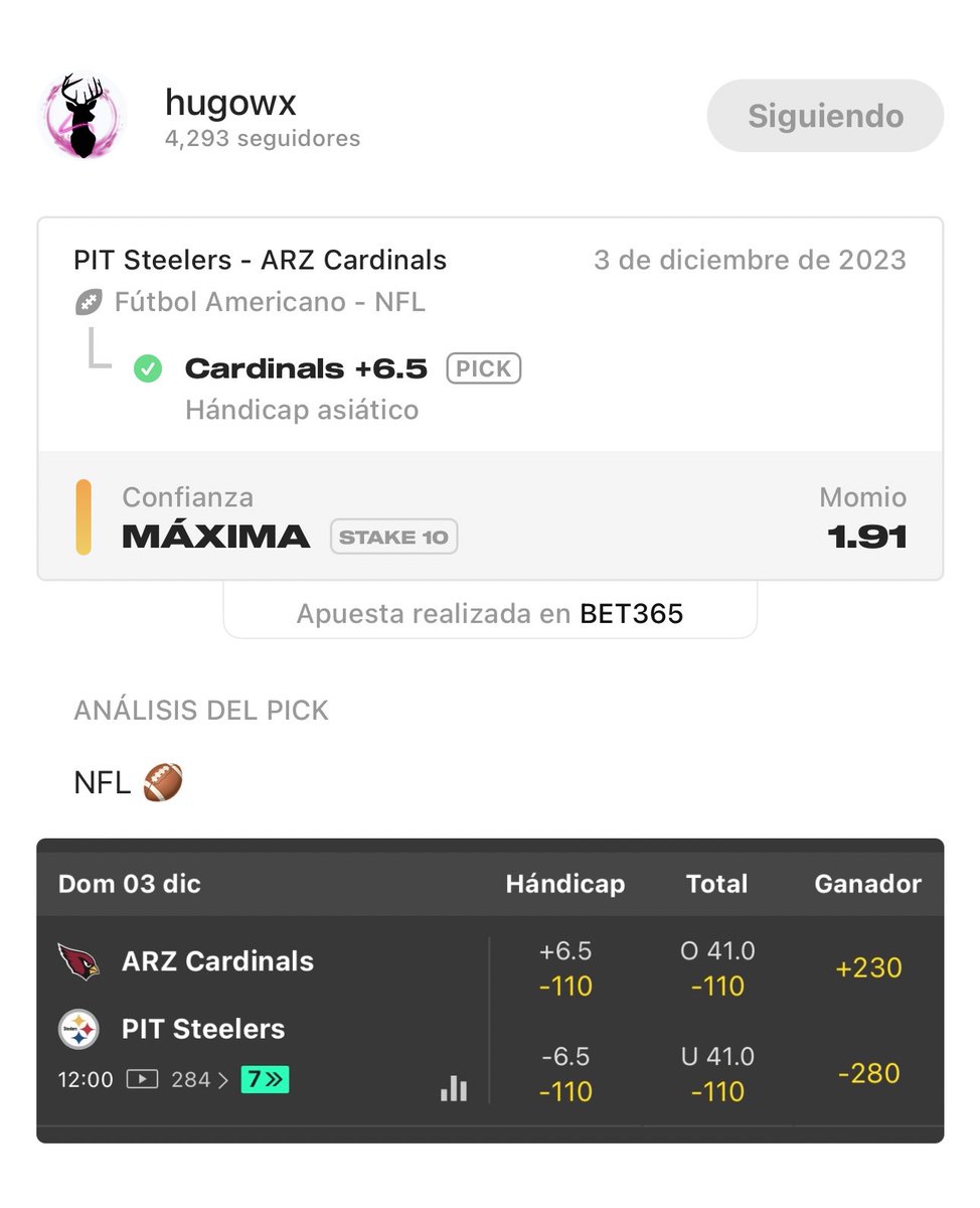 hugowx_'s tweet photo. - Cardinals +6.5 ✅✅✅

A Cobrar el pick garantizado. Ayer y Hoy hemos ganado 🧨

Ayer ganó nuestro equipo 15-1 y hoy mande cardinals +6.5 y nos sobró 20 puntos

Como menciono estas apuestas es para irse muy fuerte! Felicidades a los más de 50 que lo adquiereron🧨 https://t.co/gO8yB0ynxs